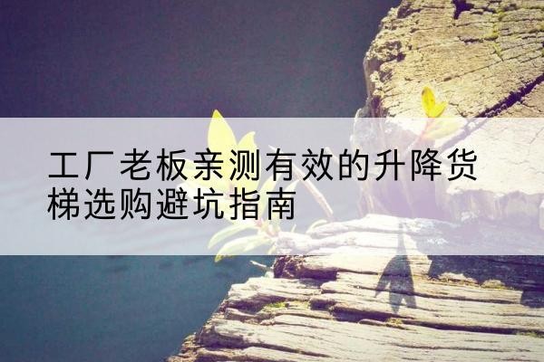 文水升降货梯怎么选-工厂老板亲测有效的升降货梯选购避坑指南
